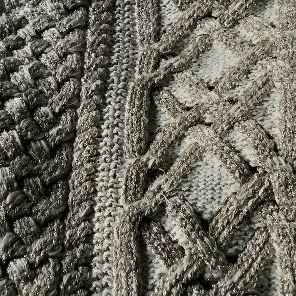 BCBG MaxAzria Metallic Gold Cold Shoulder Sweater - Picture 6 of 7